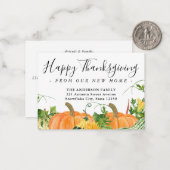 Budget Thanksgiving Nouvelle carte de déménagement (Devant/Arrière en situation)