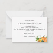 Budget Thanksgiving Nouvelle carte de déménagement (Dos)