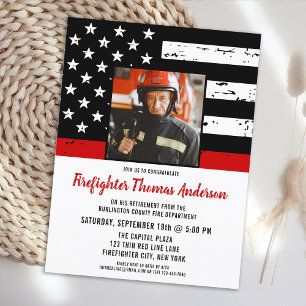 Budget Thin Red Line Foto Firefighter Retirement