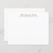 Budget Timeless Elegant Name Address Note Card (Voorkant / Achterkant)