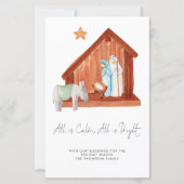 Budget Tout Est Calme Minimal Nativité Carte De Va (Devant)