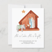 Budget Tout Est Calme Simple Nativité Carte De Vac (Devant)