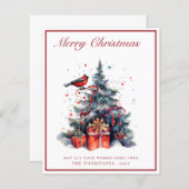 Budget traditionnel Arbre de Noël Carte de Noël (Devant / Derrière)