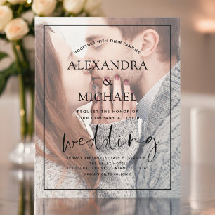 Budget Transparante Foto Wedding Invitations