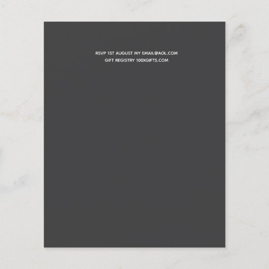 Budget Trending FOTO Huwelijksontvangst Uitnodigin (Achterkant)