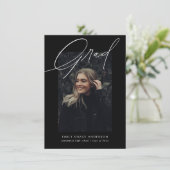 Budget Trendy Calligraphy Three Photo Afstuderen Kaart (Staand voorkant)