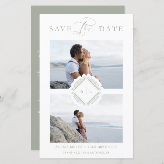 Budget Trendy Initialen Chic Ornament Wedding (Voorkant / Achterkant)