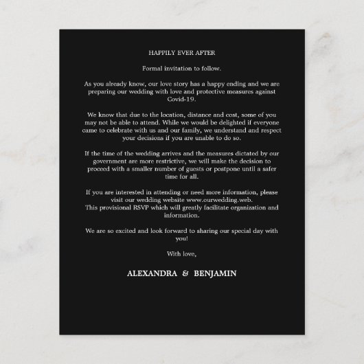 Budget Trendy Modern Typography Photo Verloving (Achterkant)