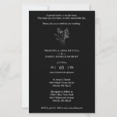 Budget Trendy Wildflowers Wedding Black & White (Achterkant)
