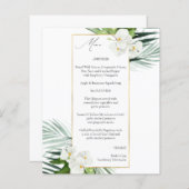 Budget Tropical & blanc Floral Menu (Devant / Derrière)