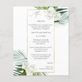 Budget Tropical & blanc Floral Menu (Devant)