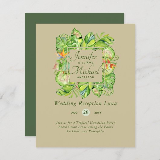 Budget Tropical Feuilles Luau Mariage Réception In (Devant / Derrière)