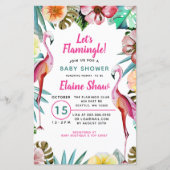 Budget Tropical Flamingo Baby shower Invitation (Voorkant)