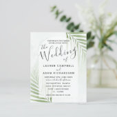 Budget Tropical Green Wedding Invitation (Staand voorkant)