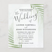 Budget Tropical Green Wedding Invitation (Voorkant)
