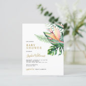 Budget Tropical Greenery Baby Shower Invitation (Staand voorkant)
