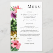 Budget Tropical Hawaiian Floral Menu - Blanc MED (Devant)