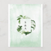 Budget Tropical Leaves Modern SAVE THE DATE Uitnod (Achterkant)