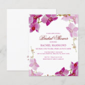 Budget Tropical Orchid Bridal Shower Uitnodiging (Voorkant / Achterkant)
