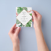 Budget Tropical Palm Geometric Wedding Uitnodiging Flyer (Hand)