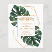 Budget Tropical Palm Leaf QR Code  Invitation (Voorkant)