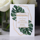 Budget Tropical Palm Leaf QR Code  Invitation