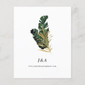 Budget Tropical Palm Leaf Wedding Flyer (Achterkant)
