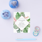 Budget Tropical Palm Photo Waterverf Wedding Flyer (Enkel)