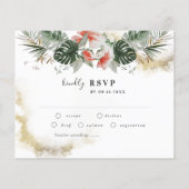 Budget Tropical Palm Wedding RSVP Flyer (Achterkant)