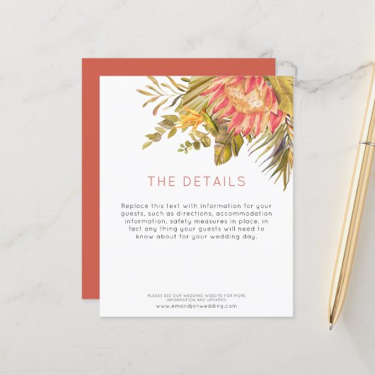 Budget Tropical Wedding Guest - Details Enclosure (Voorkant / Achterkant in situ)