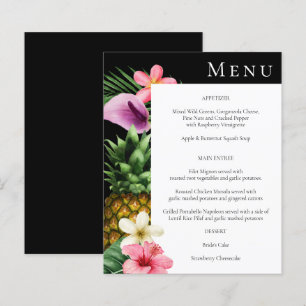 Budget Tropisch Hawaïaans Floral Menu - Zwart