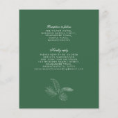 Budget Tropisch Leaf Green Paper Wedding Invite (Achterkant)