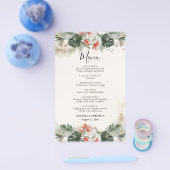 Budget Tropisch Palm Greenery Wedding Menu (Enkel)