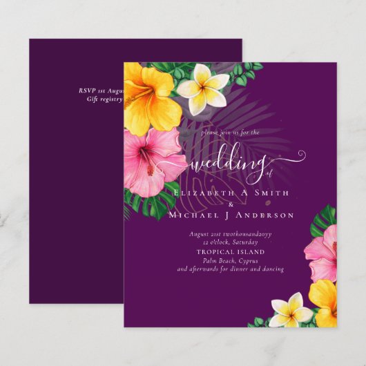 BUDGET Tropisch Paradijs Strand Bruiloft Bloemen (Voorkant / Achterkant)