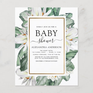 Budget Tropische Baby shower Uitnodiging Magnolia Flyer