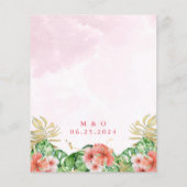 Budget Tropische Floral Weddenschap Flyer (Achterkant)