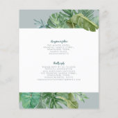 Budget Tropische Greenery Gray Wedding Invite (Achterkant)