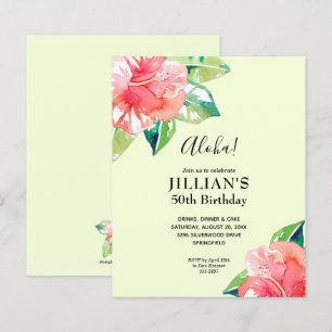 Budget Tropische Hibiscus Birthday Uitnodigingen