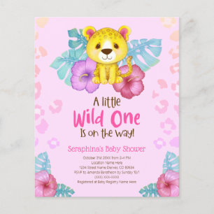 BUDGET Tropische regenboogluipaard Baby shower uit