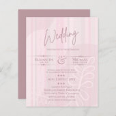 BUDGET Trouw Uitnodiging Stof Roze Abstract (Voorkant / Achterkant)