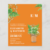 BUDGET Trouw Uitnodiging Varens Groene Bladeren (Voorkant)