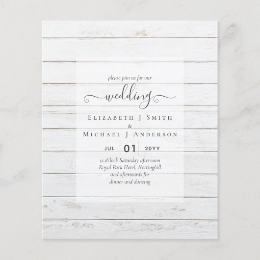 BUDGET TROUWKAARTEN - Minimalistische Script Flyer (Voorkant)