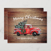 Budget  Truck Rustic Merry-kerstkaart (Voorkant / Achterkant)
