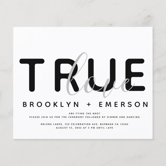 Budget True Love Modern Wedding Invitation Flyer (Voorkant)