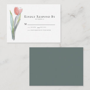 BUDGET Tulip Wedding RSVP Kaart Notitiekaartje