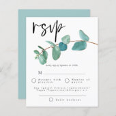 Budget Turquoise Blue Eucalyptus feuilles mariage  (Devant / Derrière)