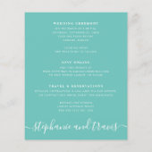 Budget Turquoise Carte Argent Destination Mariage  (Dos)