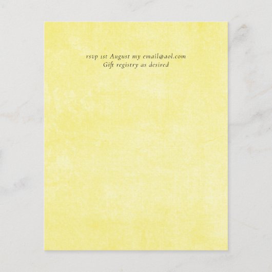 BUDGET Turquoise Geel Schrift Huwelijk (Achterkant)