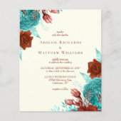 Budget Turquoise Rust Ivoor Bloemen Bruiloft Uitno (Voorkant)