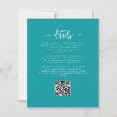 Budget Turquoise Silver Floral QR Code Wedding (Achterkant)